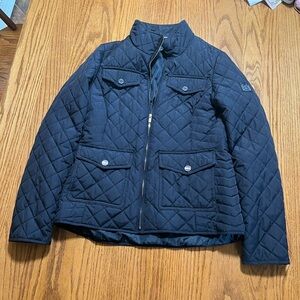 Tommy Hilfiger Navy Diamond Quilted Zip-Front Jacket Size Small